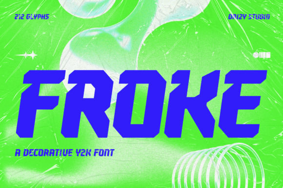 Froke Font: Bold Y2K Display Type for Campaigns