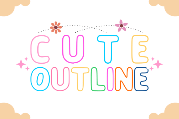 Testing Cute Outline Font for Playful Brand Identity